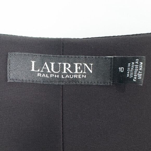 Lauren Ralph Lauren Floral Flutter Sleeve Surplice Dress Size 10 Stretch Ruched - Picture 3 of 16